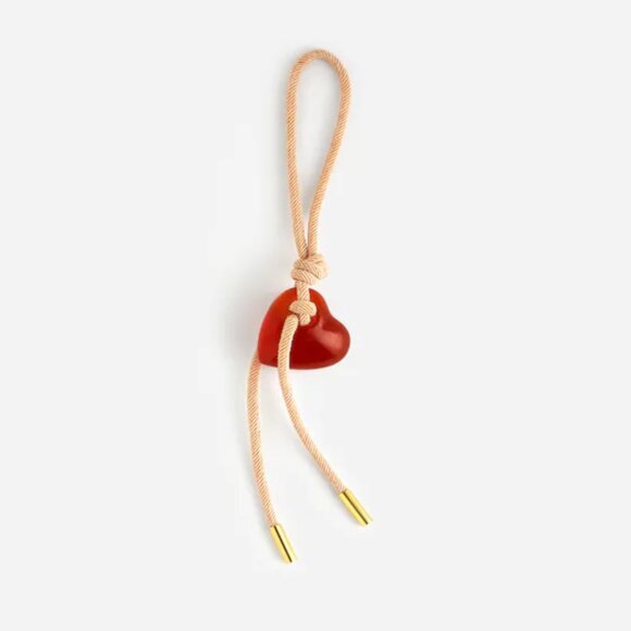 Madewell Carved Heart Bag Charm Red & Pink Handbag Backpack Jewelry NWT - Picture 2 of 5